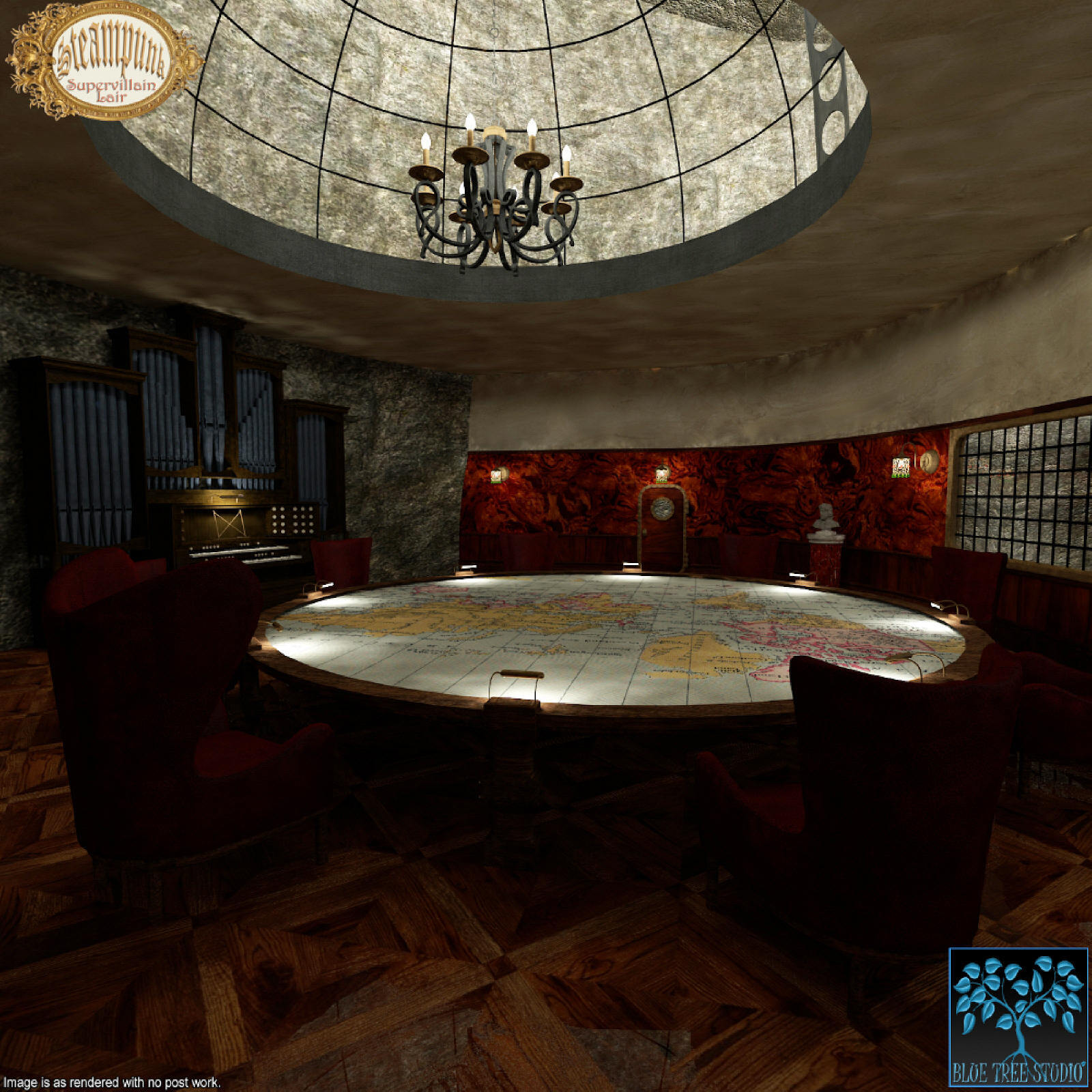 Steampunk Supervillain Lair for Daz by N/A