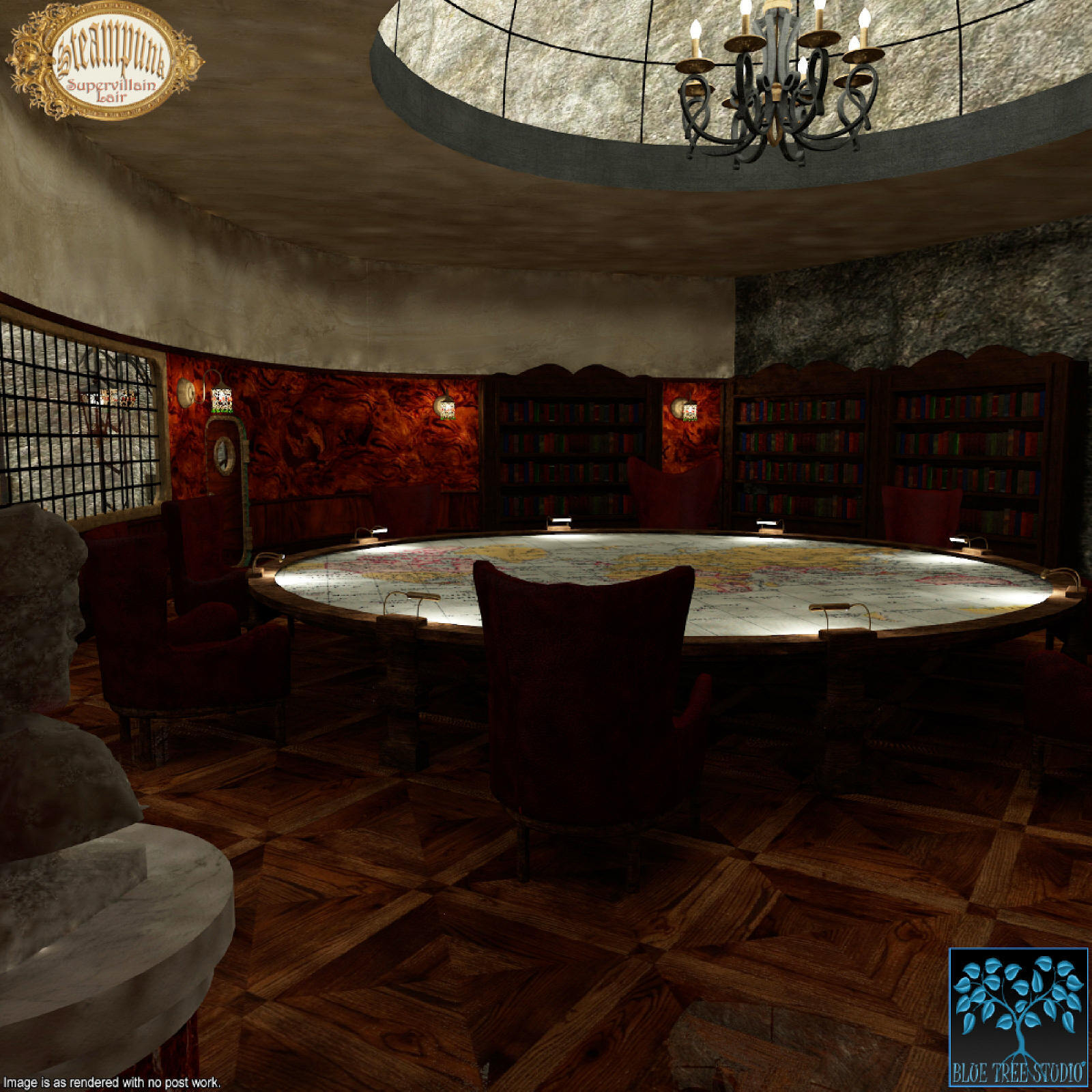Steampunk Supervillain Lair for Daz by N/A
