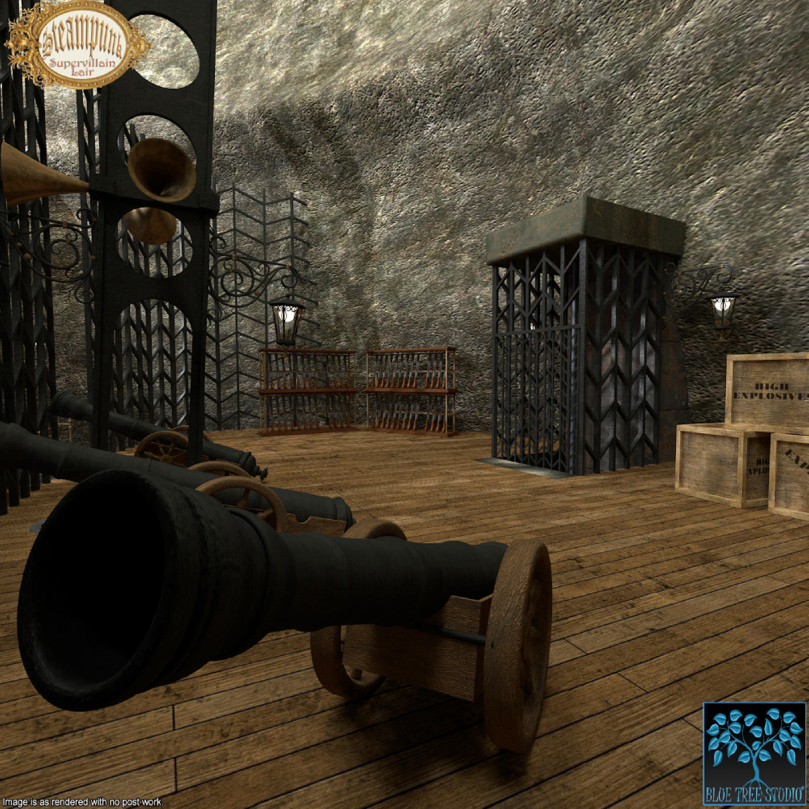 Steampunk Supervillain Lair for Daz by N/A