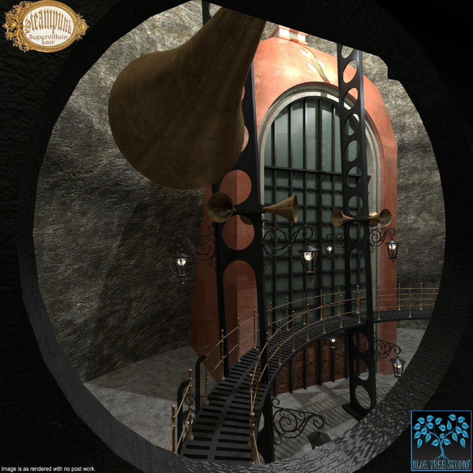 Steampunk Supervillain Lair for Daz by N/A
