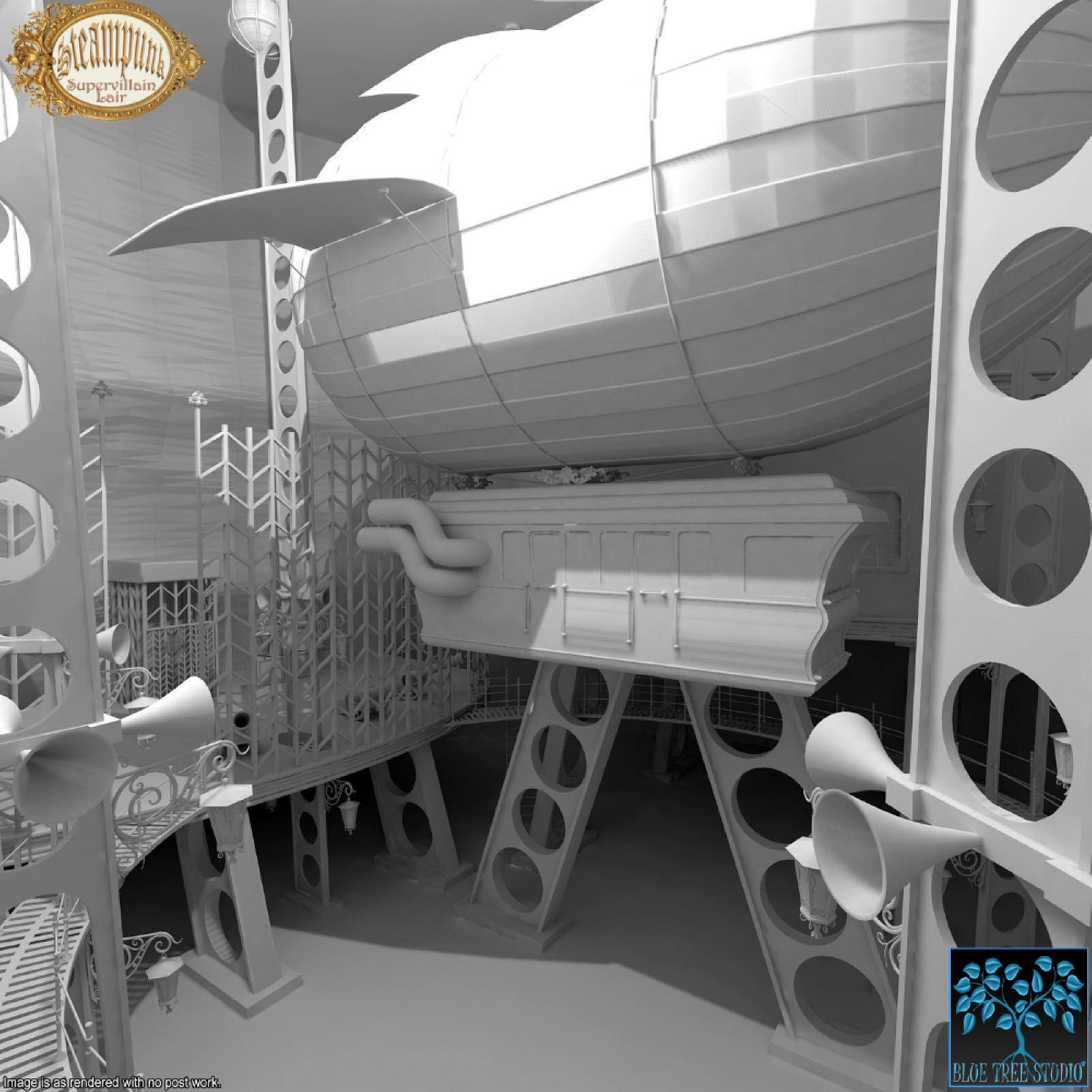 Steampunk Supervillain Lair for Daz by N/A