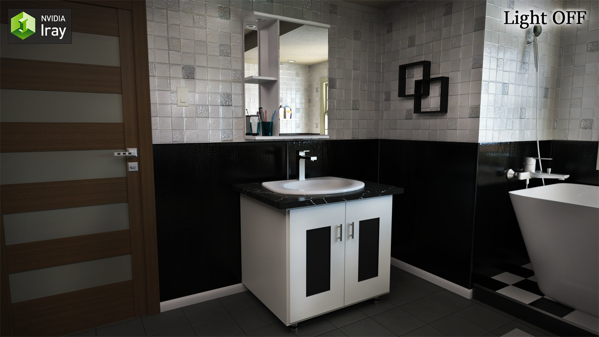 Black & White Bathroom by N/A