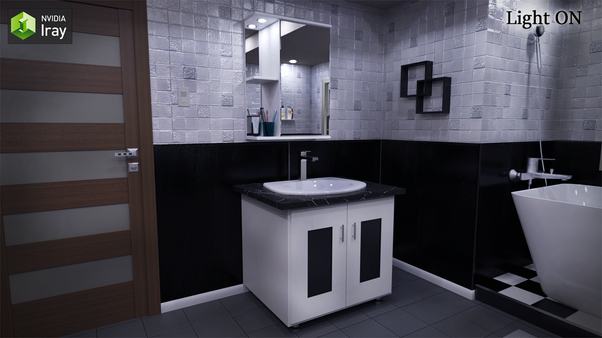 Black & White Bathroom by N/A