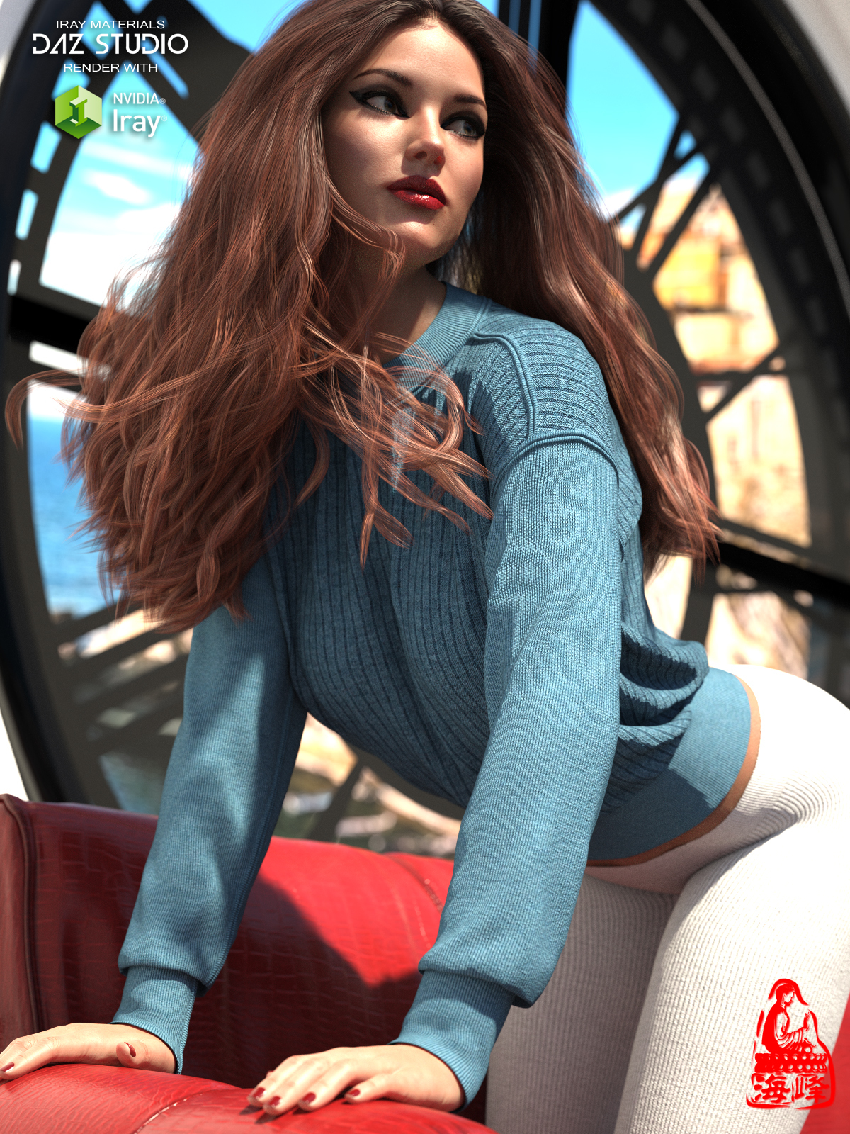 dForce Crew Sweater for Genesis 8 Females by N/A