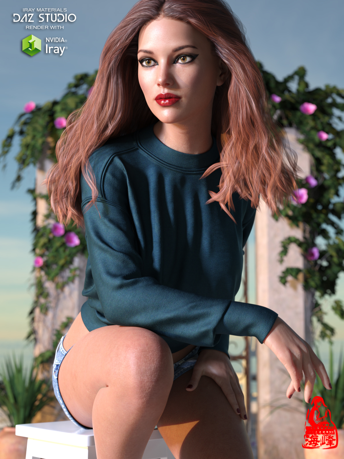 dForce Crew Sweater for Genesis 8 Females by N/A
