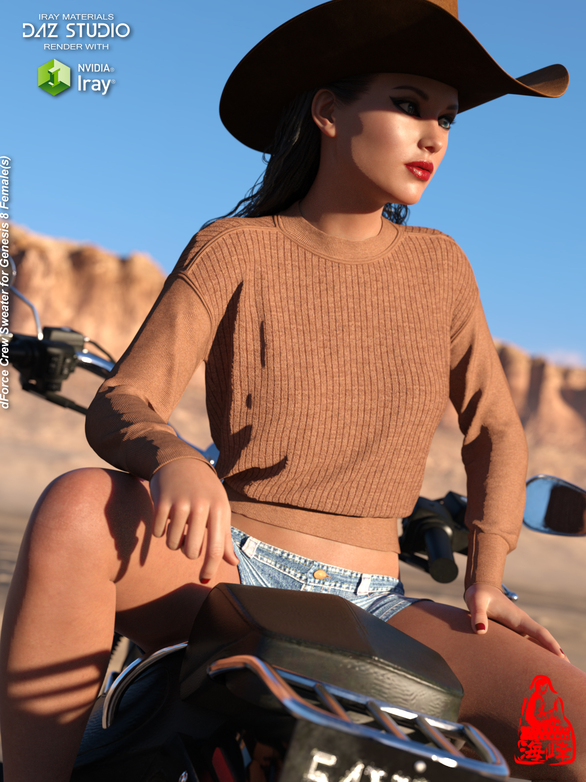 dForce Crew Sweater for Genesis 8 Females by N/A