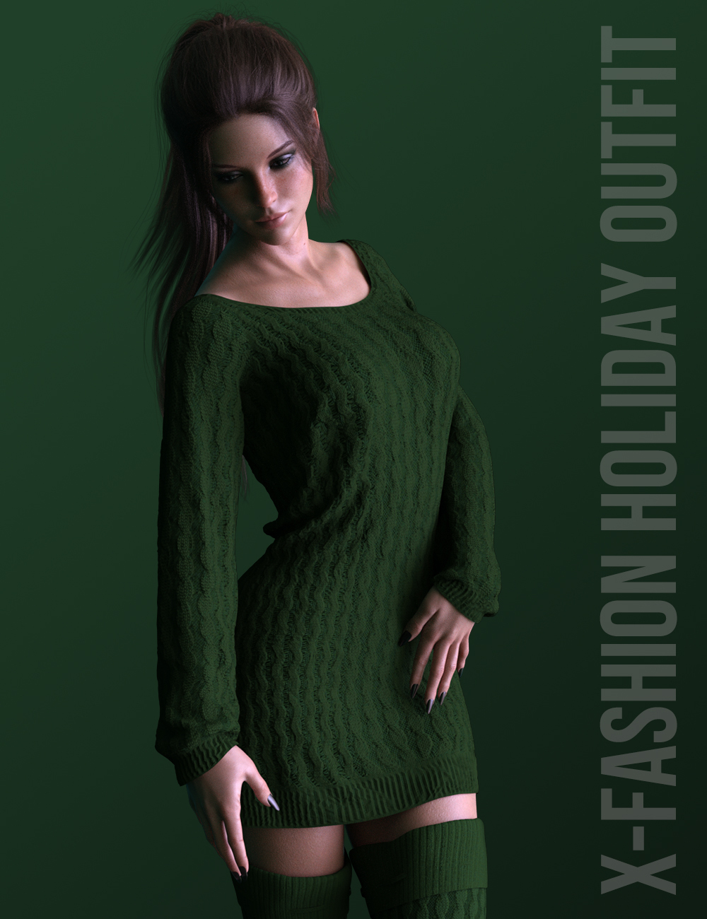 X-Fashion Holiday Outfit for Genesis 8 Females by N/A
