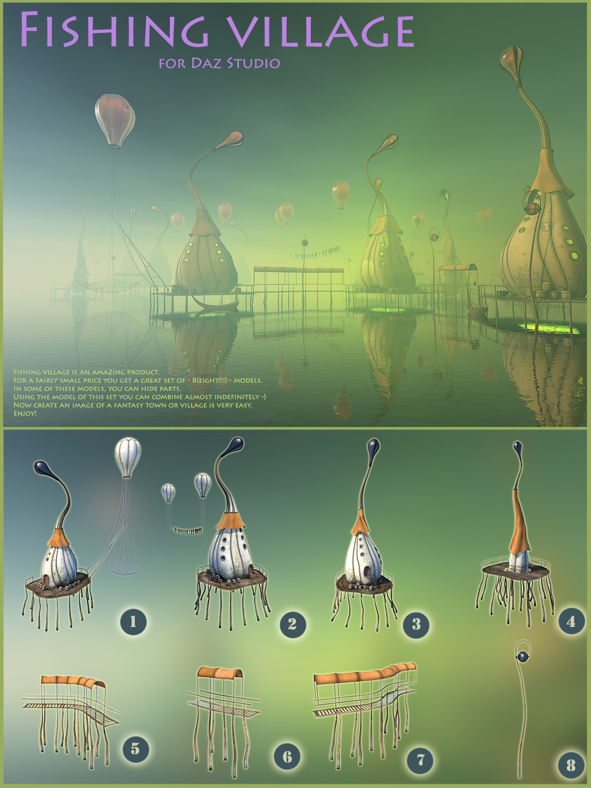 Fishing village for Daz Studio by N/A