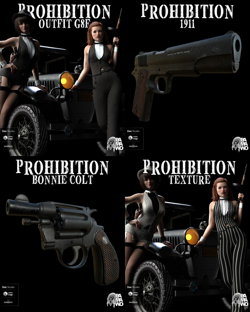 Prohibition Bonnie Outfit and Props for GF8 by N/A