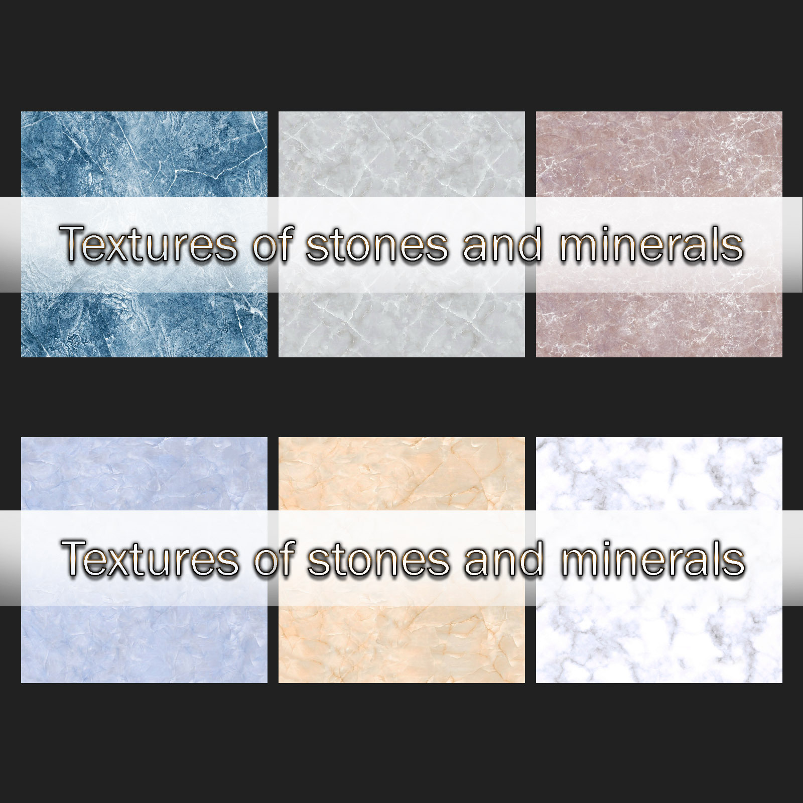 Seamless textures of marble, malachite, agate and others by N/A