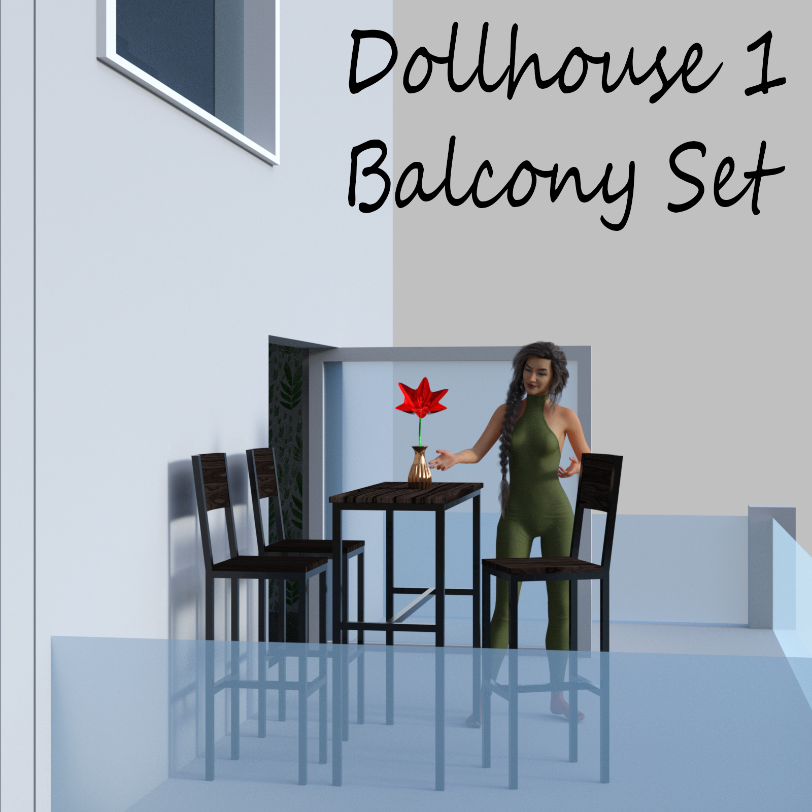 Balcony Set for Dollhouse 1 by N/A