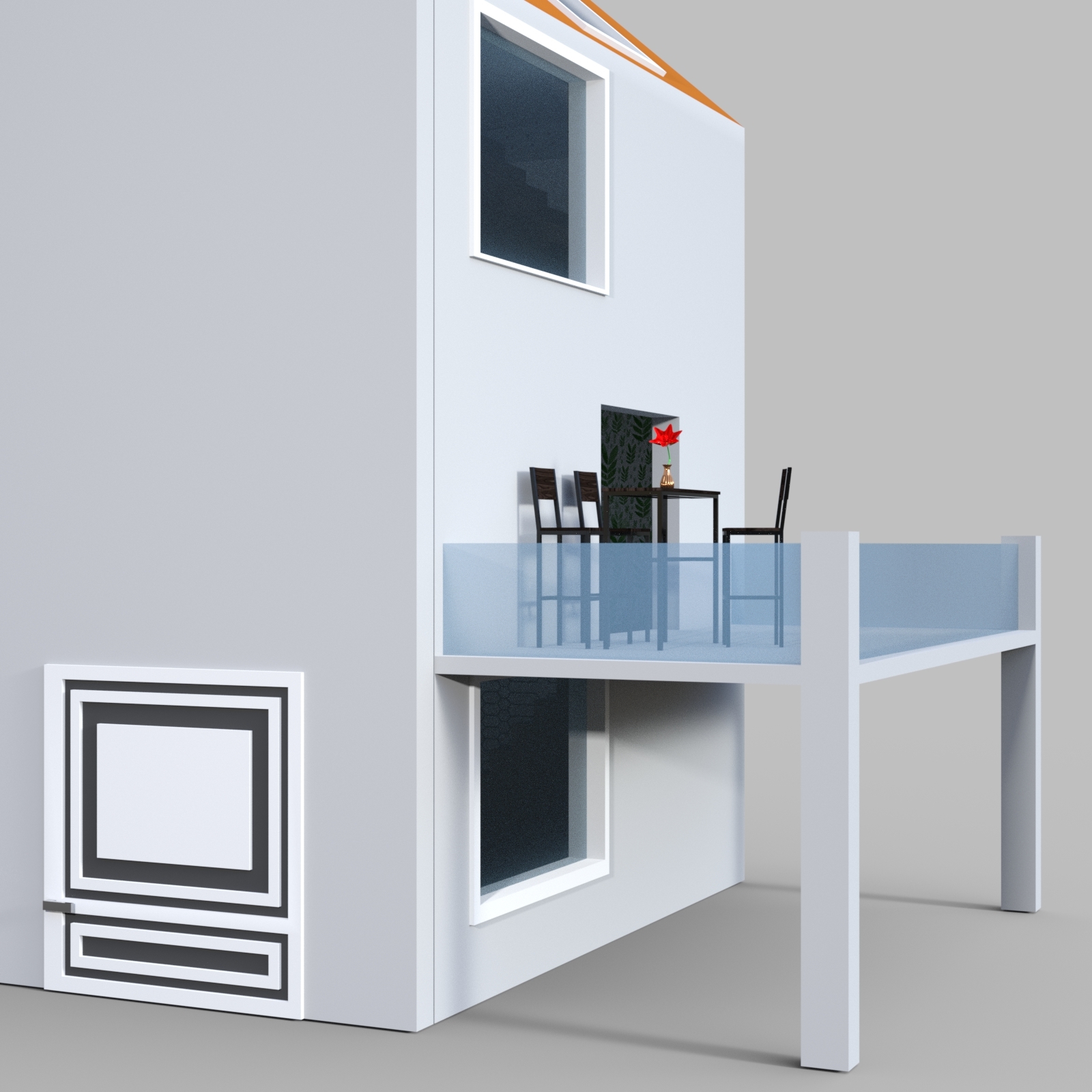Balcony Set for Dollhouse 1 by N/A
