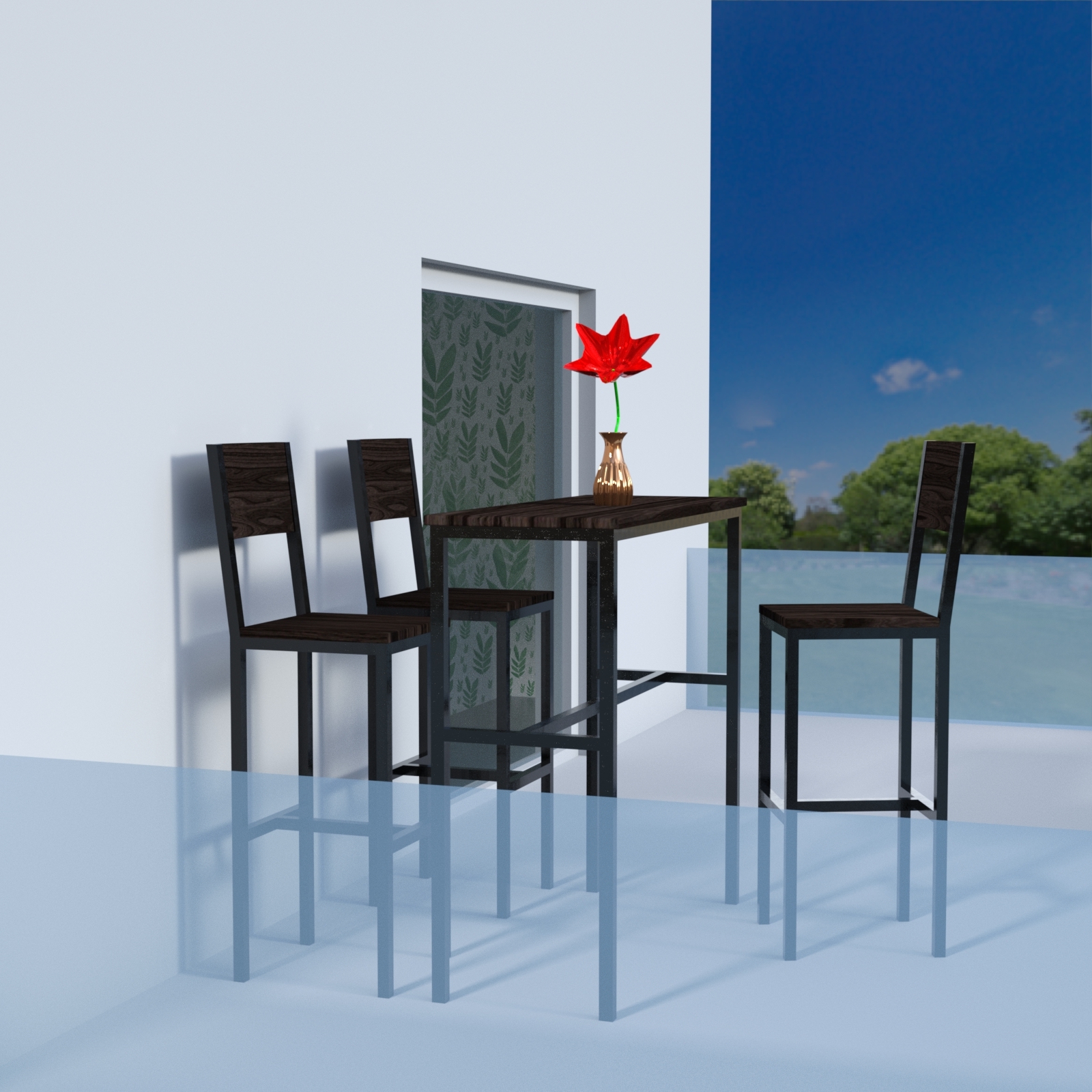 Balcony Set for Dollhouse 1 by N/A