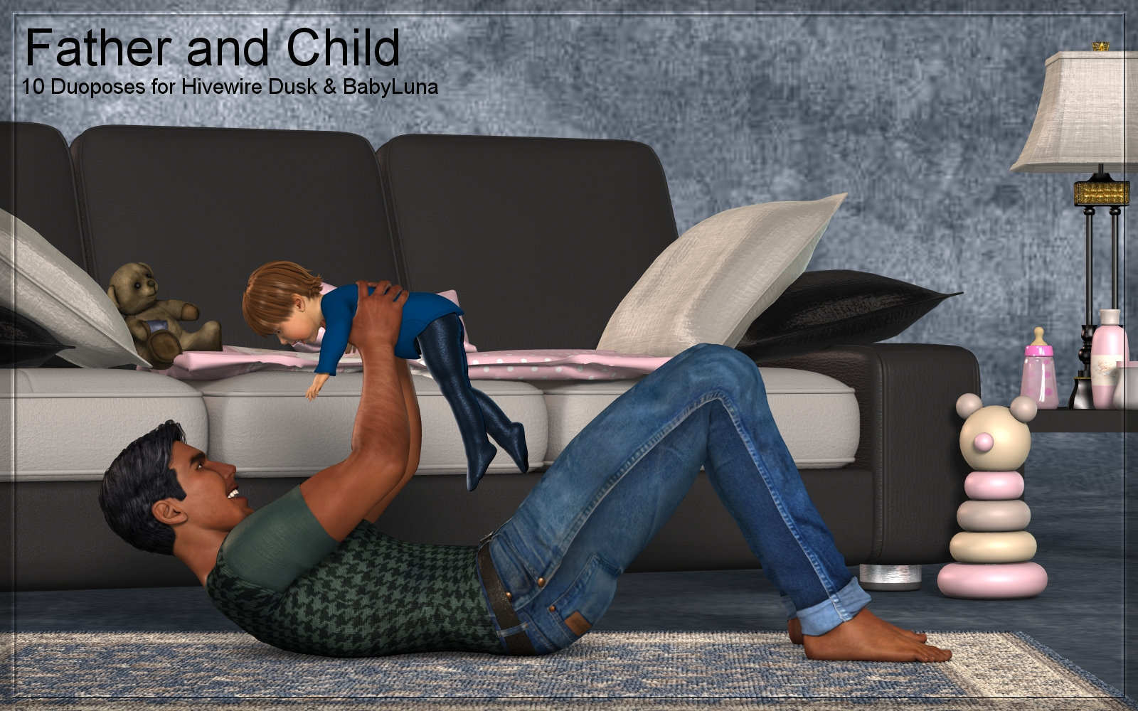 Father and Child Poses for Dusk and Baby Luna by N/A