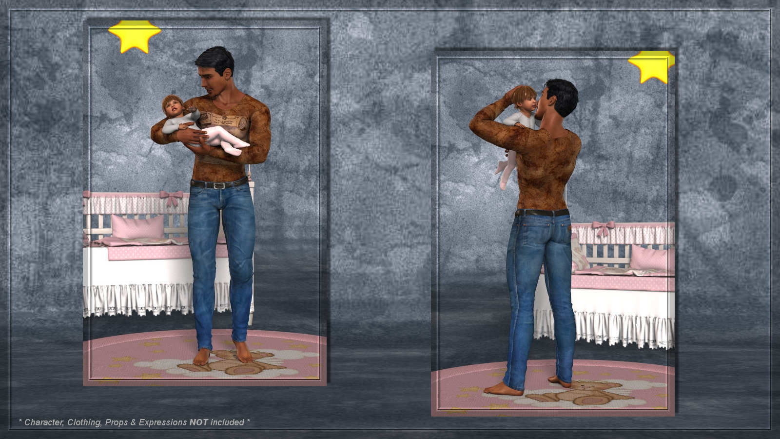 Father and Child Poses for Dusk and Baby Luna by N/A