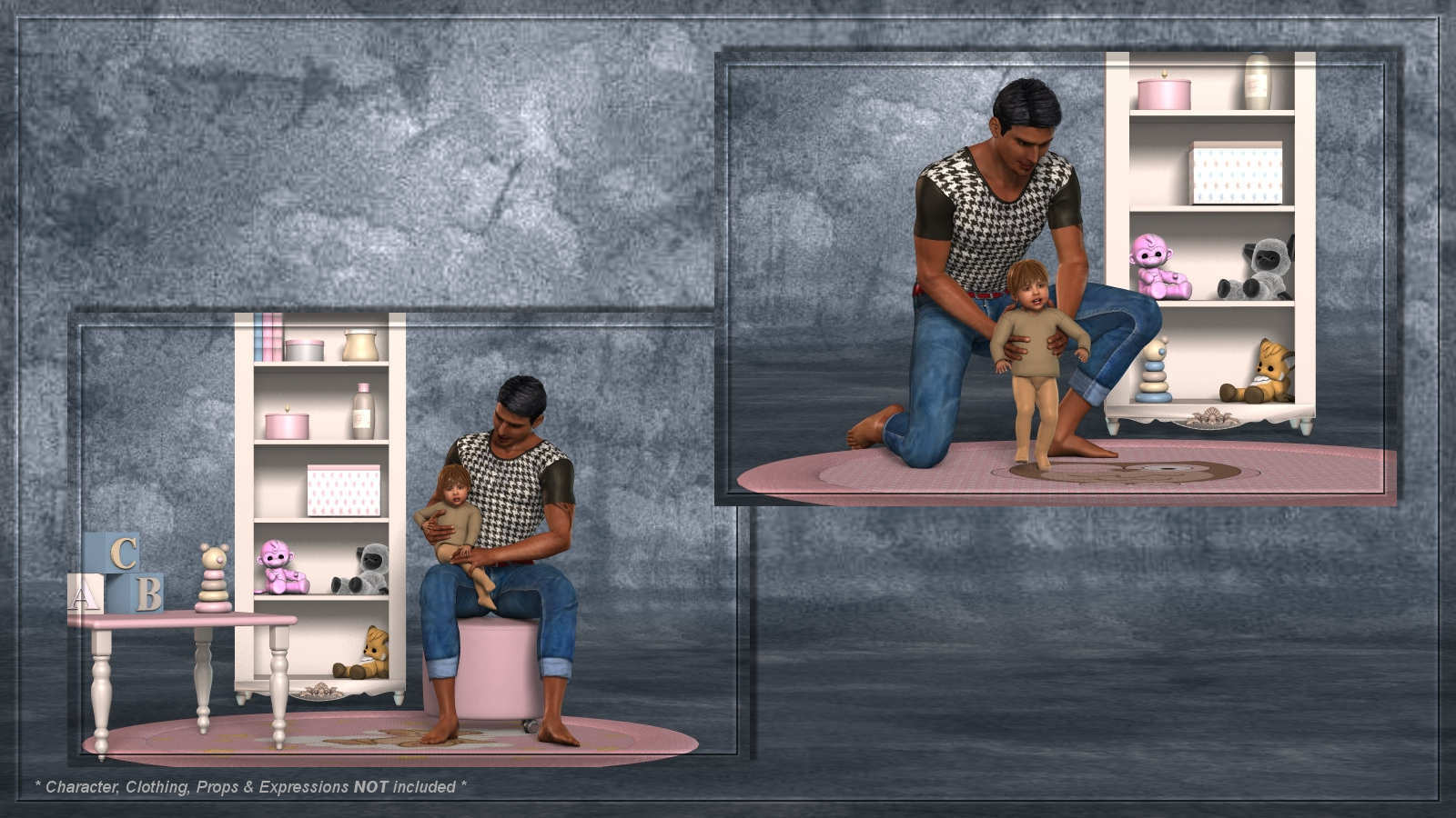 Father and Child Poses for Dusk and Baby Luna by N/A
