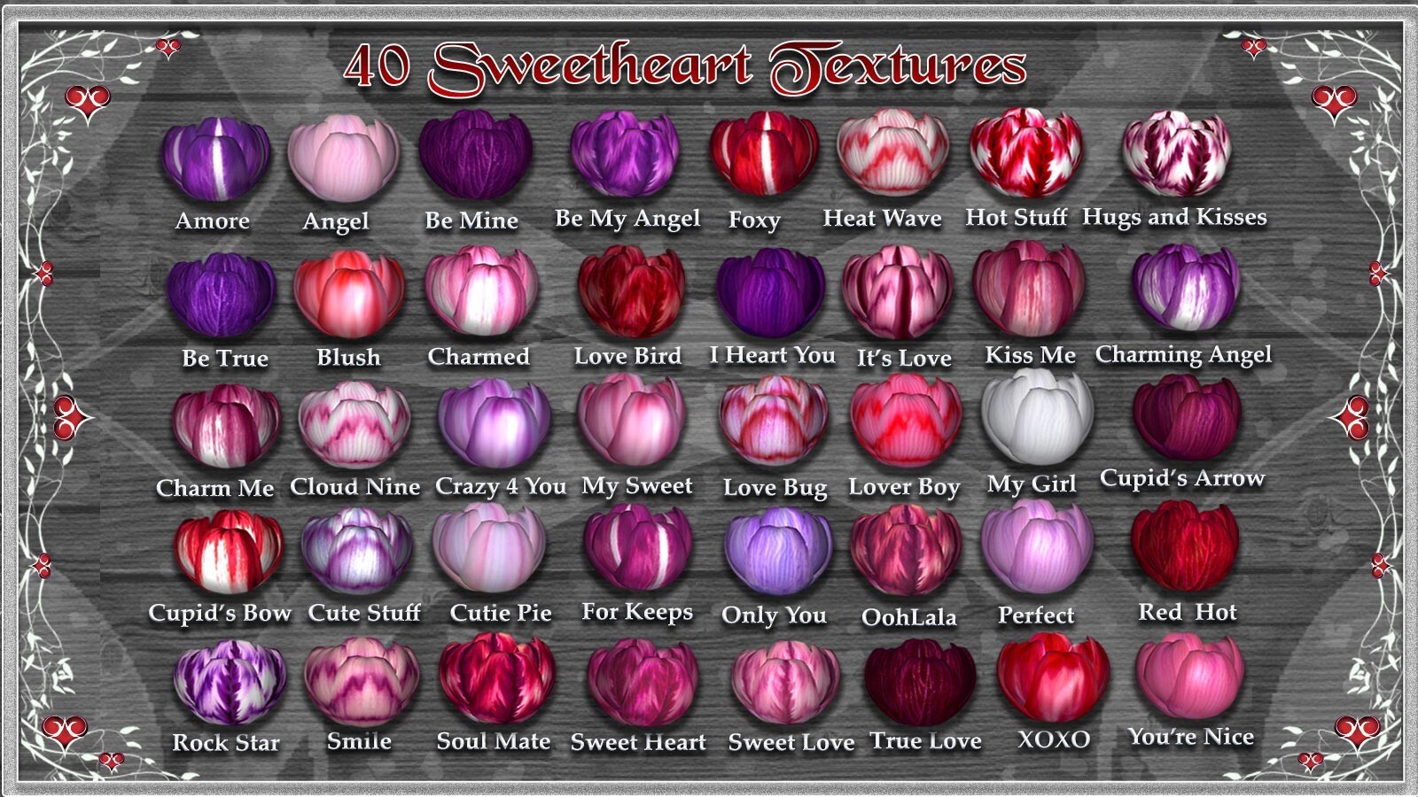 Sweetheart Textures for Lisa's Botanicals Tulips by N/A