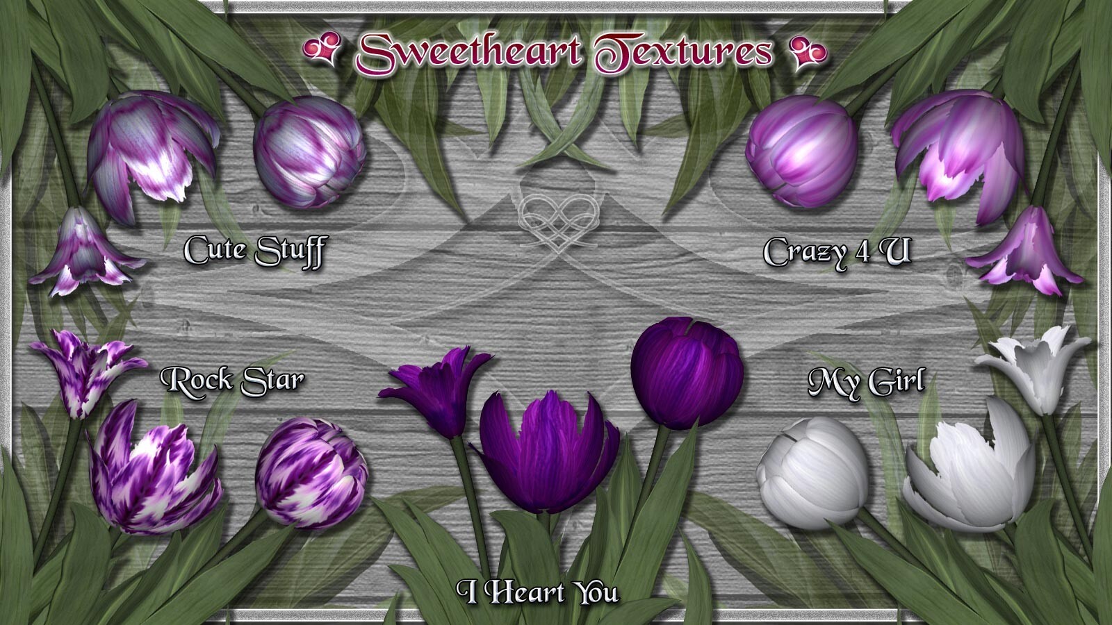 Sweetheart Textures for Lisa's Botanicals Tulips by N/A