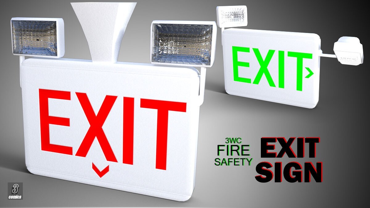 3WC Fire Safety - Exit Sign by N/A