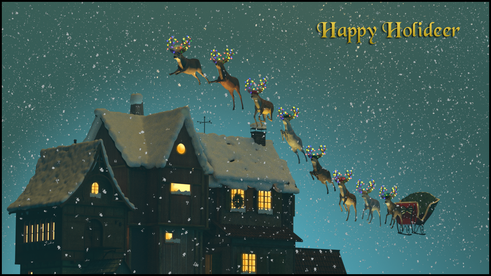 Happy Holideer for the HiveWire Mule Deer by N/A