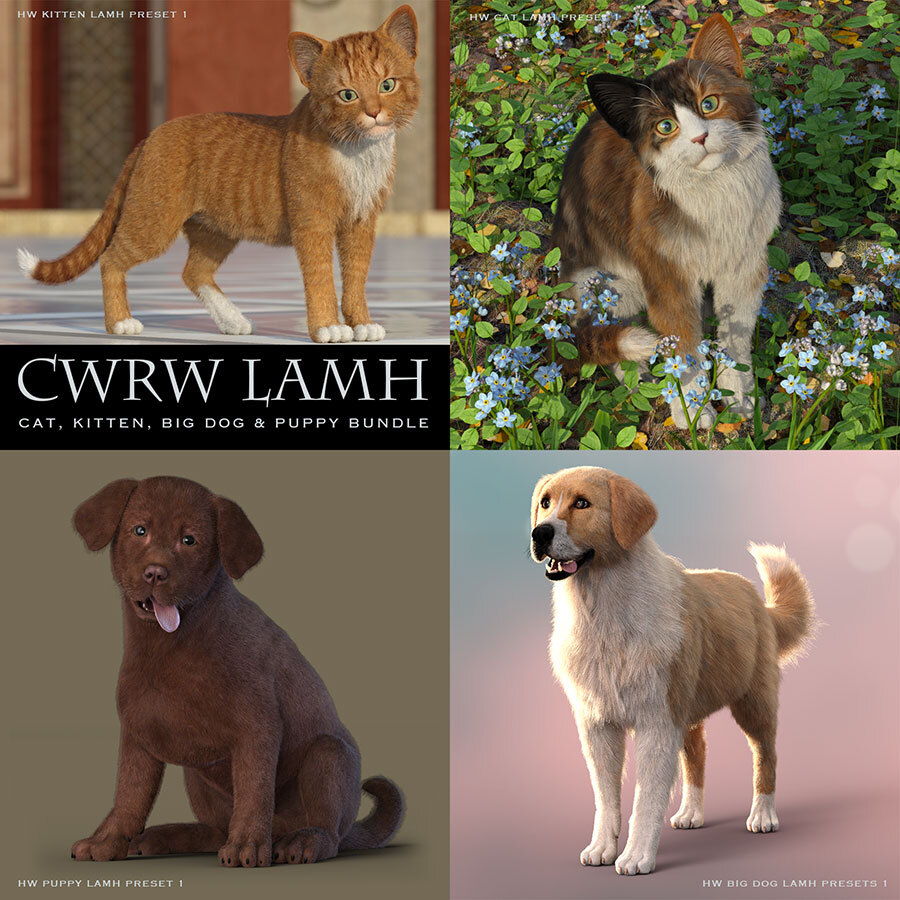 CWRW LAMH: Hive Wire Cat, Kitten, Big Dog & Puppy Bundle by N/A