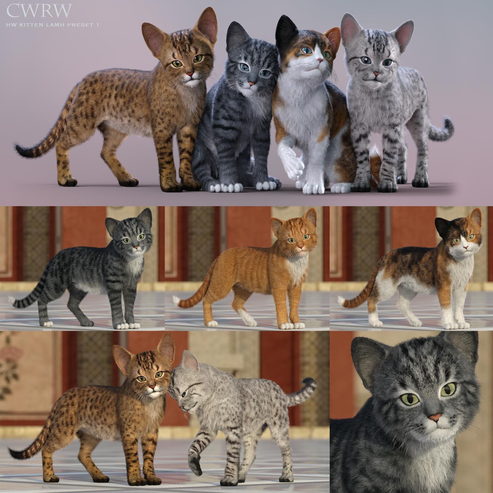 CWRW LAMH: Hive Wire Cat, Kitten, Big Dog & Puppy Bundle by N/A