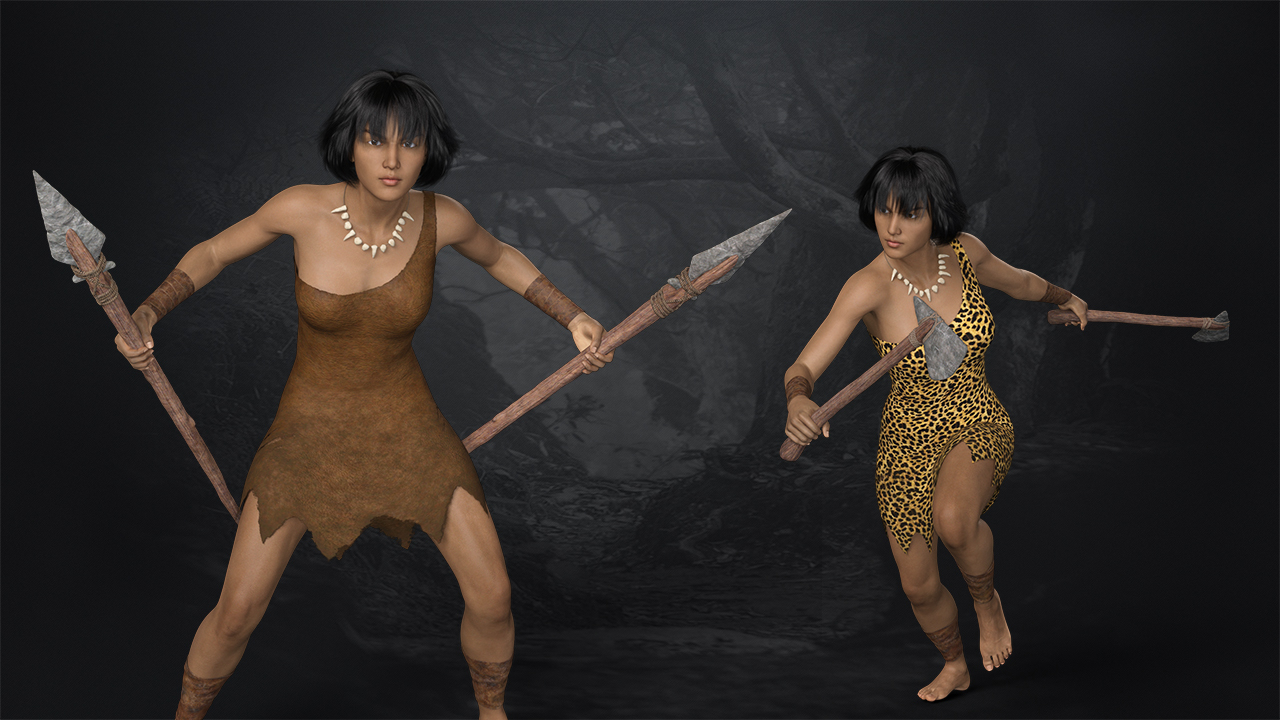 Stoneage Style Outfit Set for Genesis 8 Females by N/A