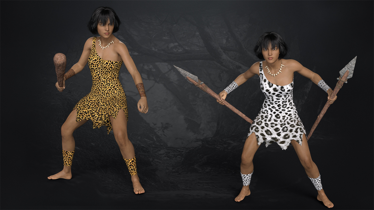 Stoneage Style Outfit Set for Genesis 8 Females by N/A