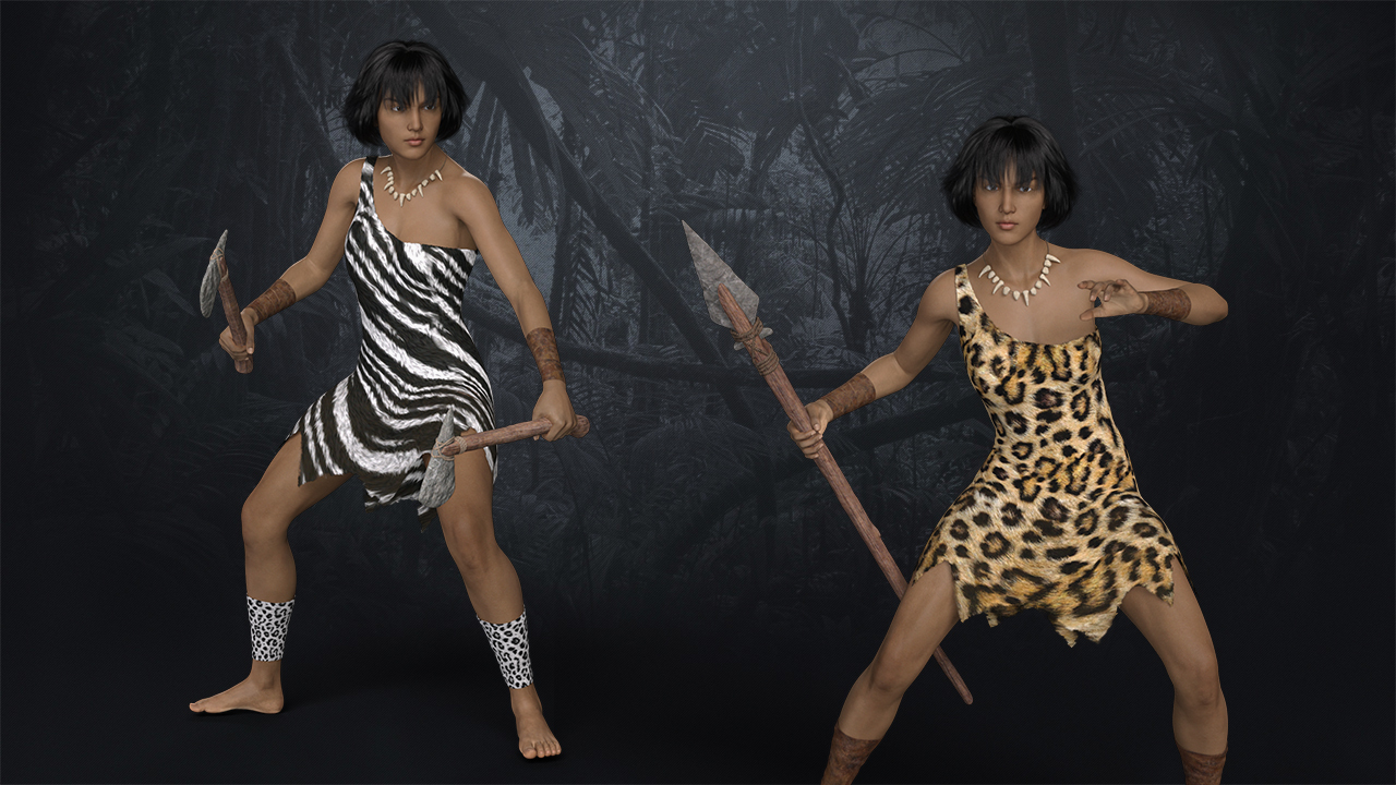 Stoneage Style Outfit Set for Genesis 8 Females by N/A