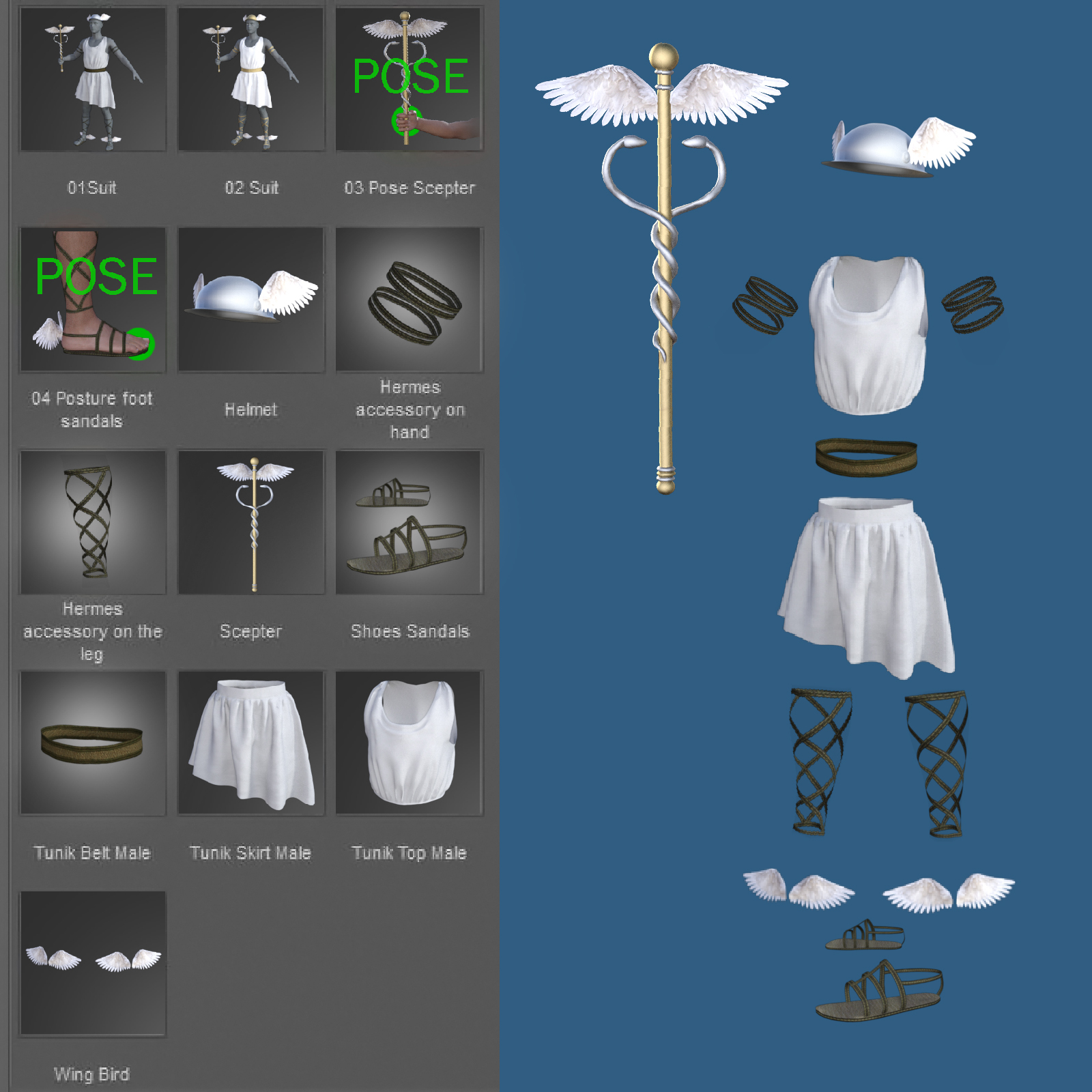Costume of Hermes the Greek god of trade and fortune by N/A