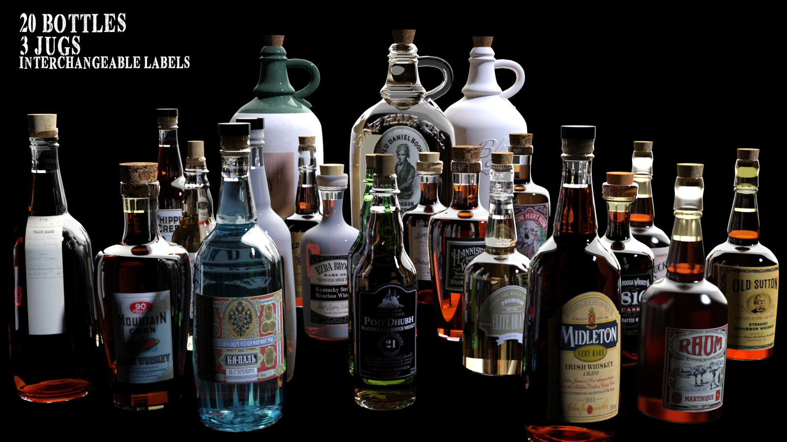 Prohibition Alcohols Bottles Barrels for DS by N/A