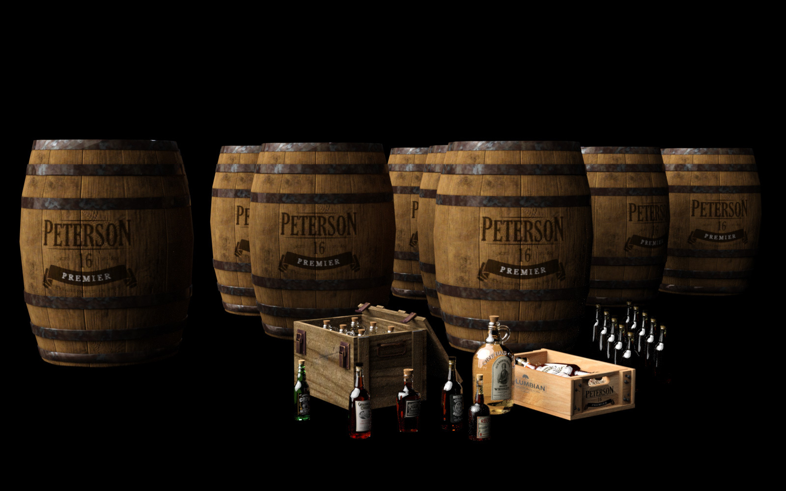 Prohibition Alcohols Bottles Barrels for DS by N/A