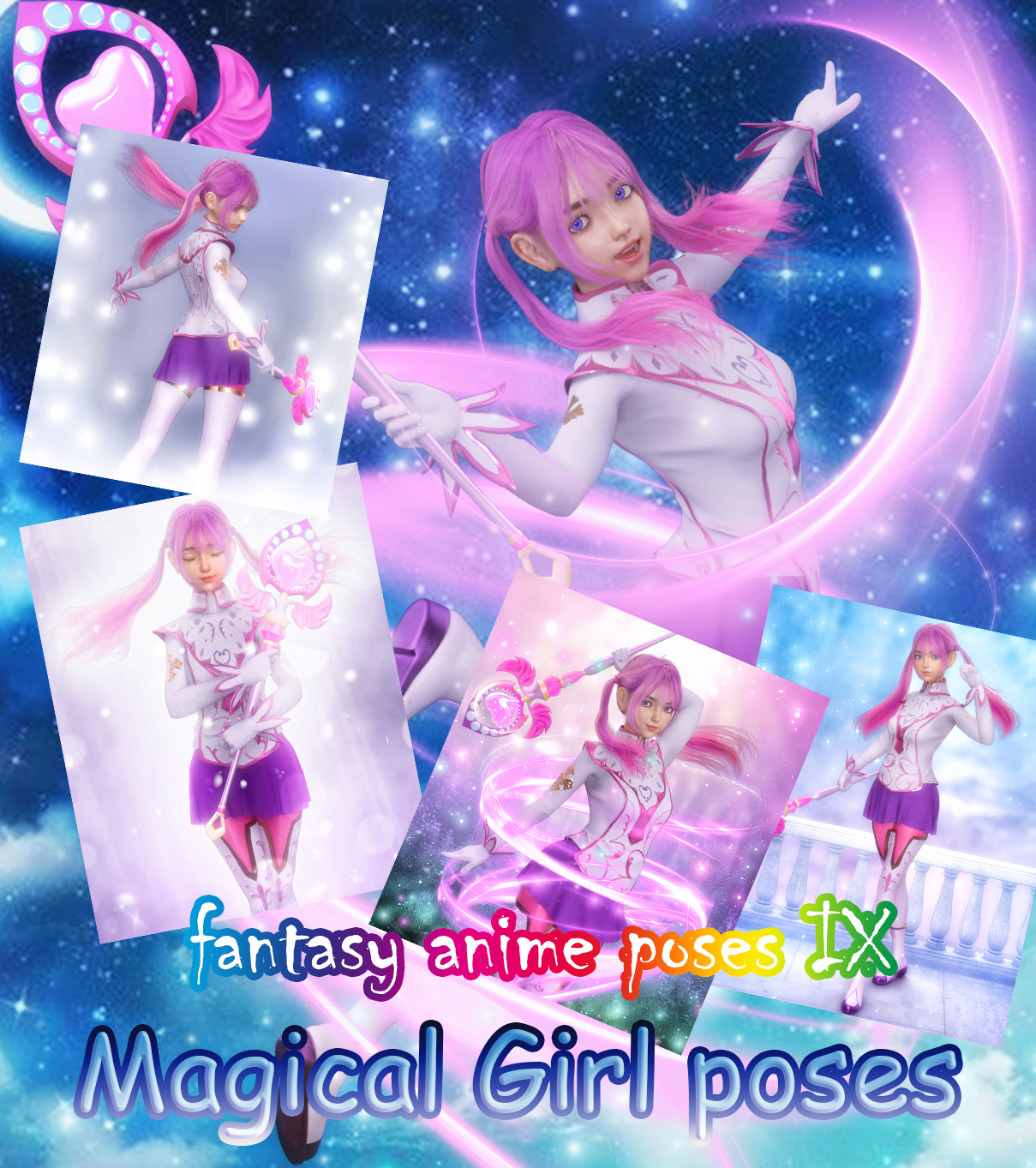 Fantasy Anime Poses IX _ Magical Girl poses for G8F by N/A