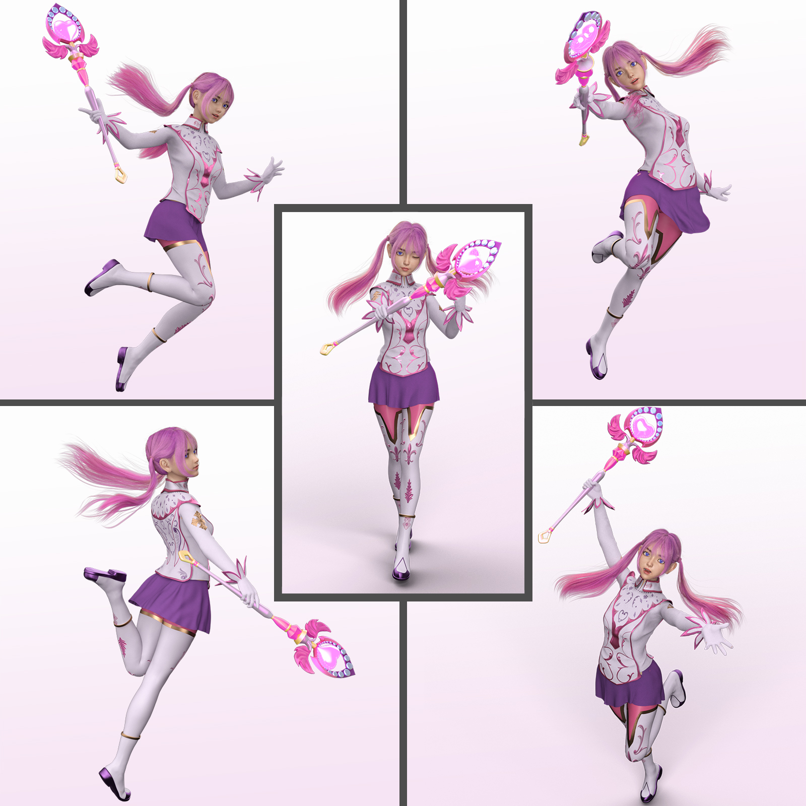 Fantasy Anime Poses IX _ Magical Girl poses for G8F by N/A