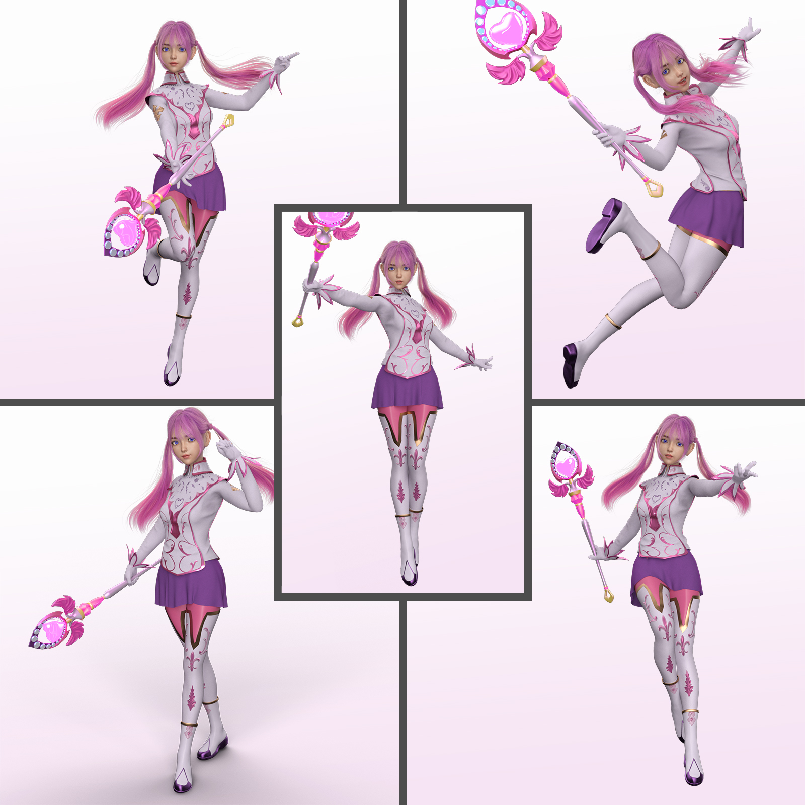 Fantasy Anime Poses IX _ Magical Girl poses for G8F by N/A