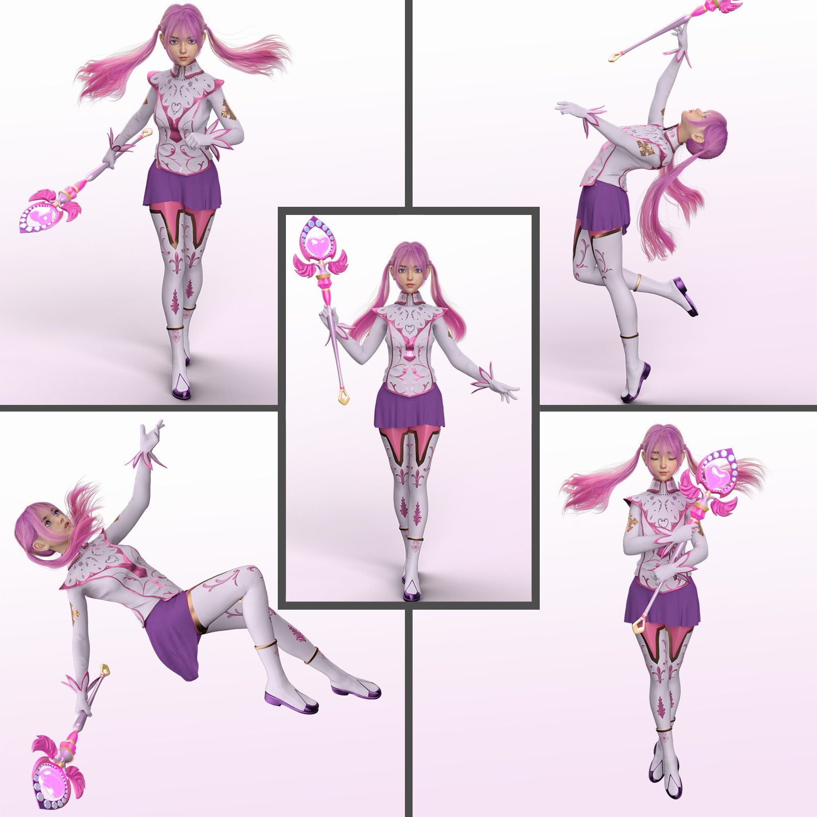 Fantasy Anime Poses IX _ Magical Girl poses for G8F by N/A