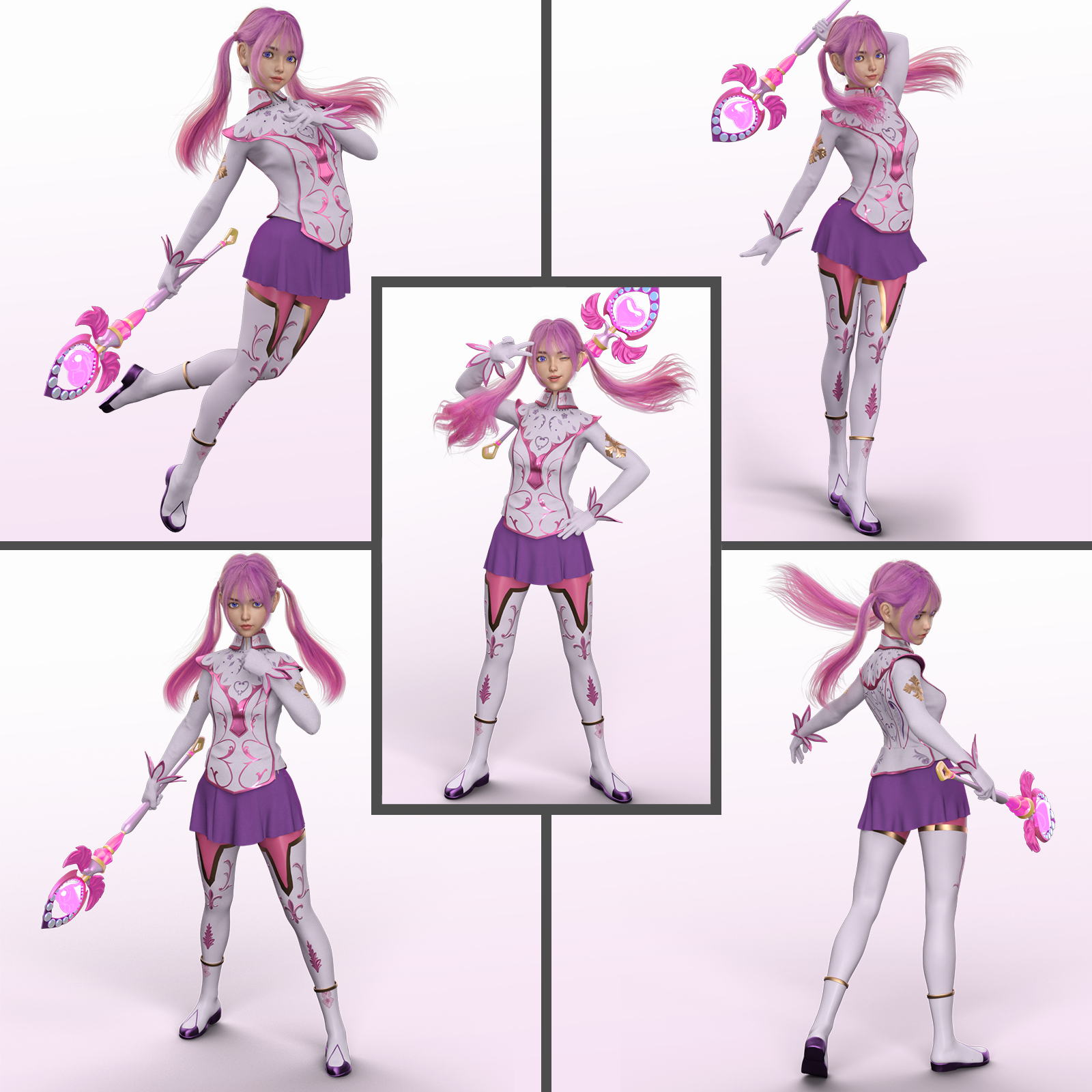 Fantasy Anime Poses IX _ Magical Girl poses for G8F by N/A