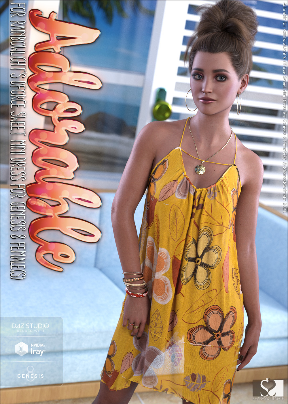Adorable for dForce Sweet Mini Dress for Genesis 8 Females by N/A
