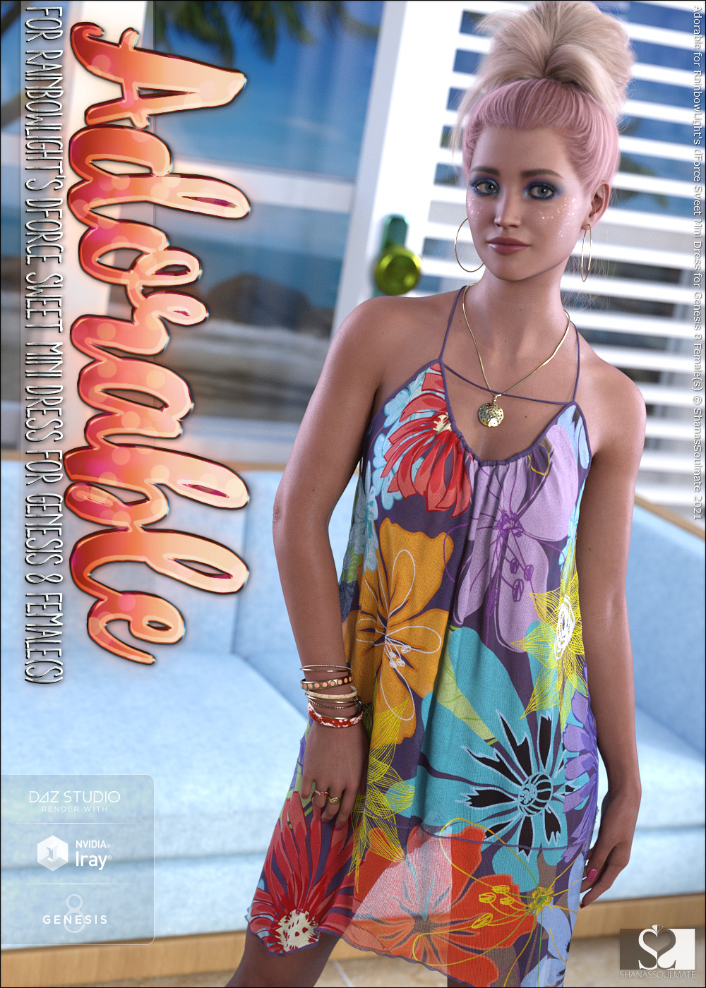 Adorable for dForce Sweet Mini Dress for Genesis 8 Females by N/A