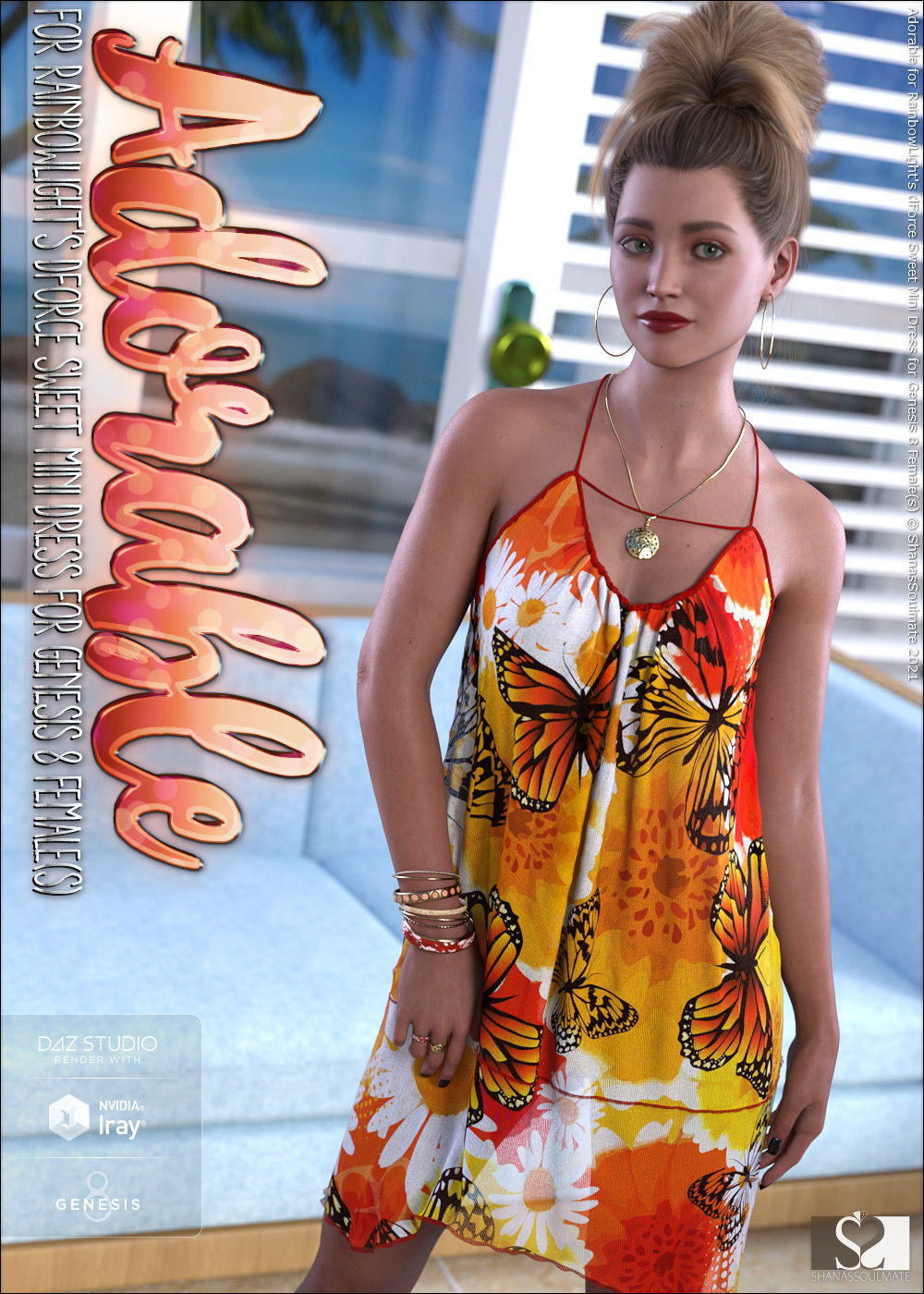 Adorable for dForce Sweet Mini Dress for Genesis 8 Females by N/A