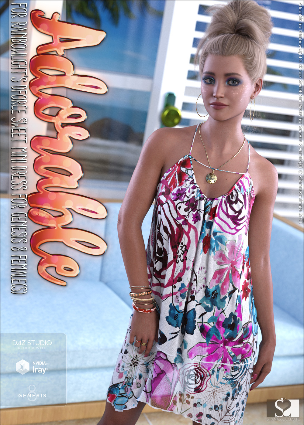 Adorable for dForce Sweet Mini Dress for Genesis 8 Females by N/A