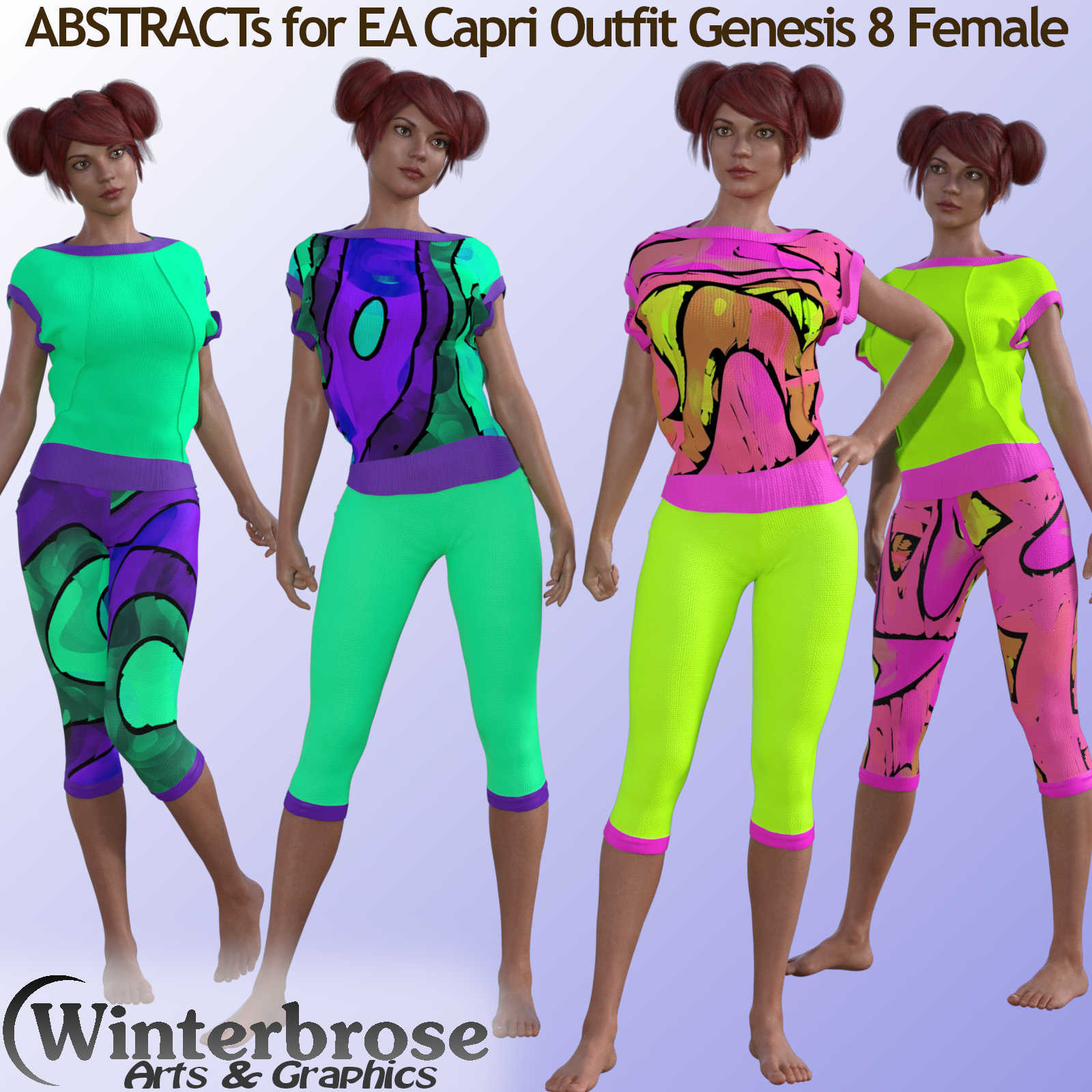 EA Capri Outfit ABSTRACTS Mix-n-Match Styles for Genesis 8 Female by N/A