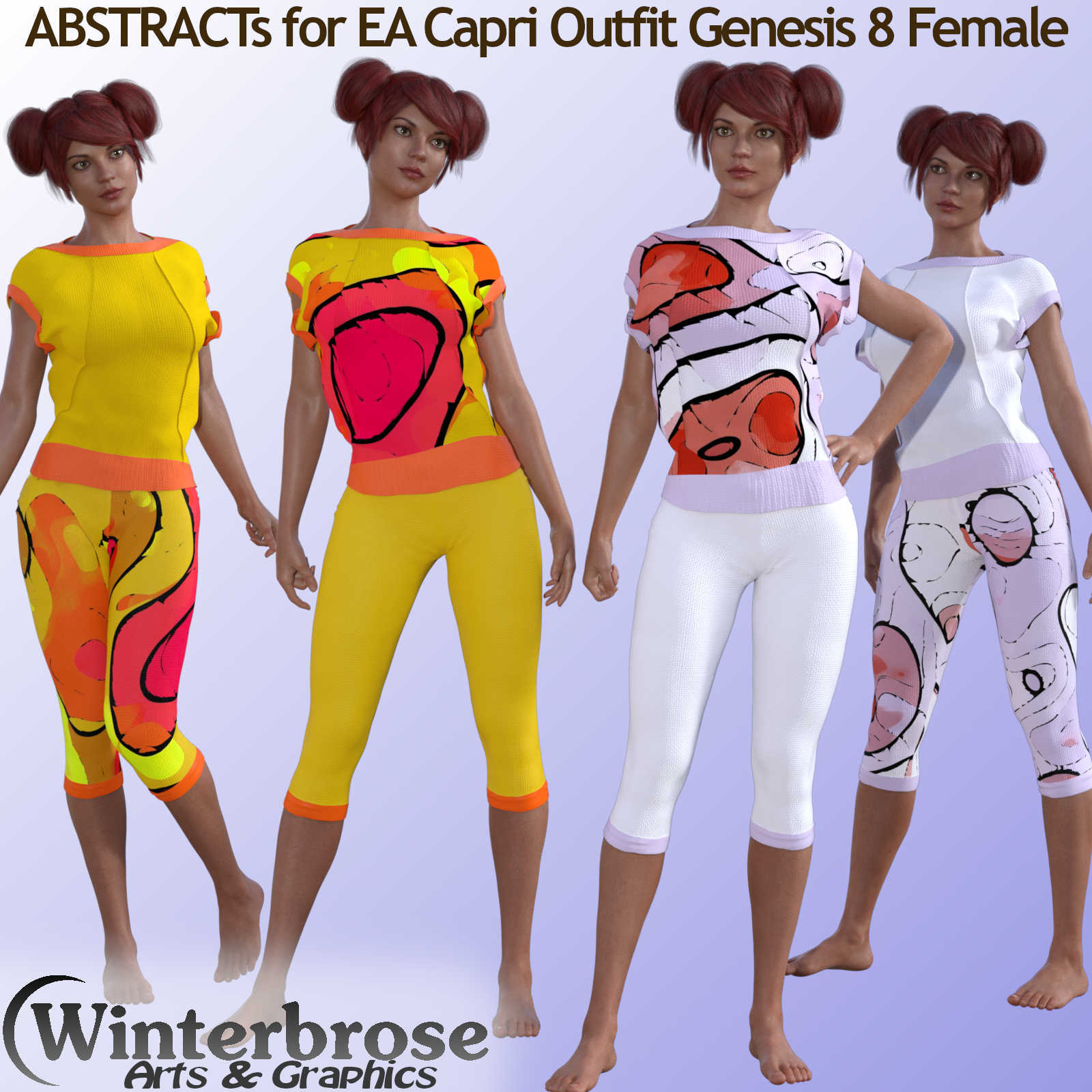 EA Capri Outfit ABSTRACTS Mix-n-Match Styles for Genesis 8 Female by N/A