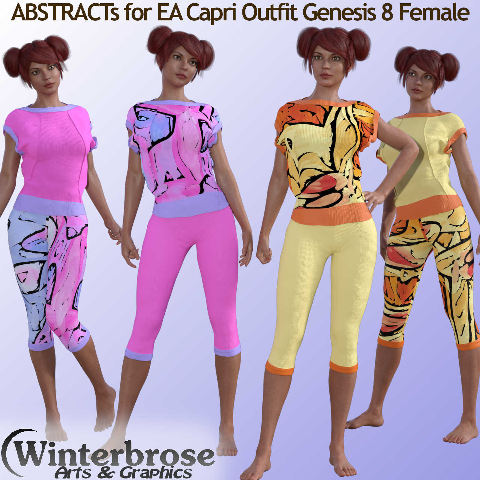 EA Capri Outfit ABSTRACTS Mix-n-Match Styles for Genesis 8 Female by N/A