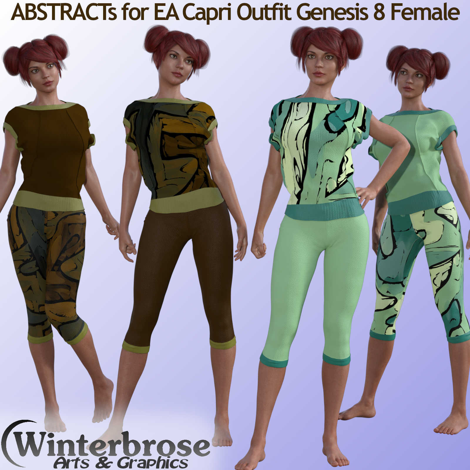 EA Capri Outfit ABSTRACTS Mix-n-Match Styles for Genesis 8 Female by N/A