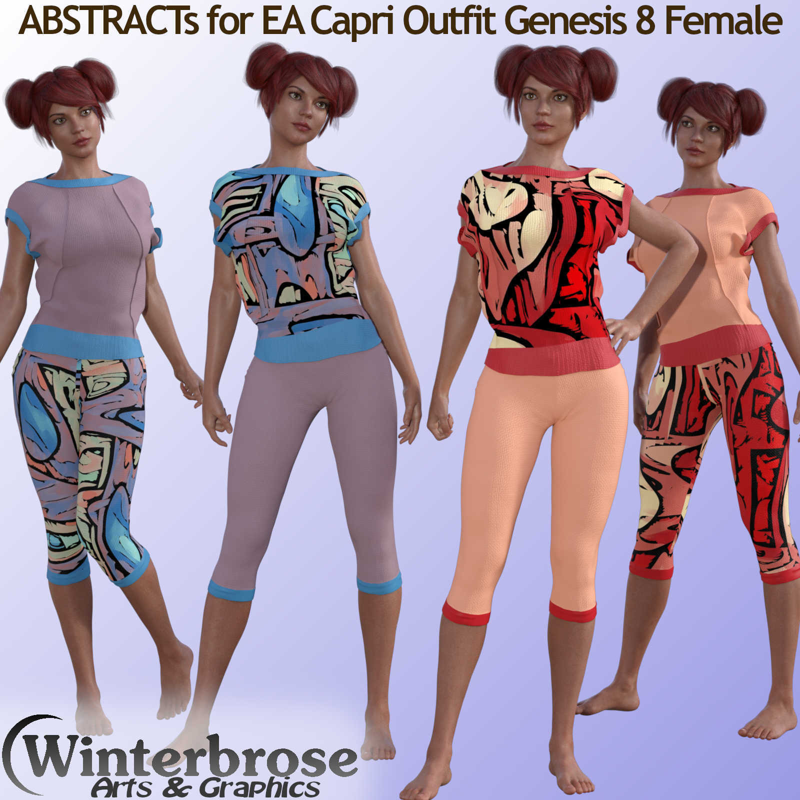 EA Capri Outfit ABSTRACTS Mix-n-Match Styles for Genesis 8 Female by N/A