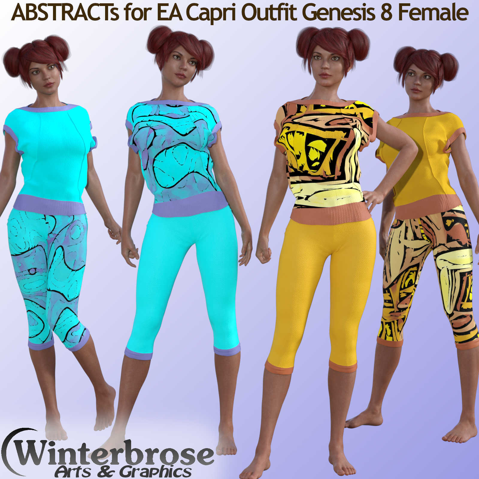 EA Capri Outfit ABSTRACTS Mix-n-Match Styles for Genesis 8 Female by N/A