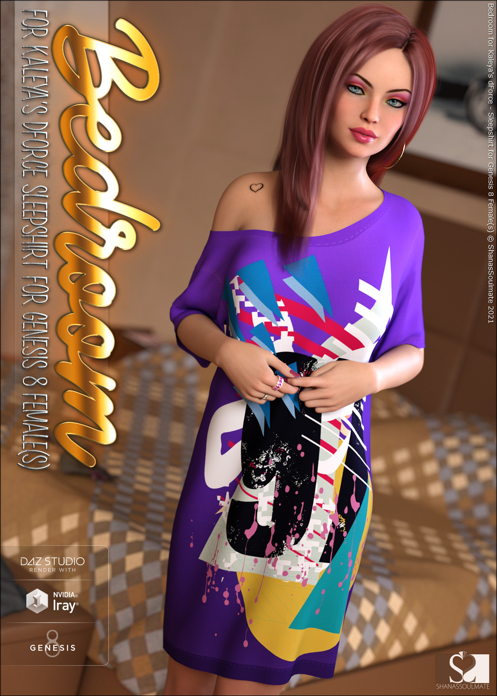 Bedroom for dForce - Sleepshirt for Genesis 8 Female(s) by N/A