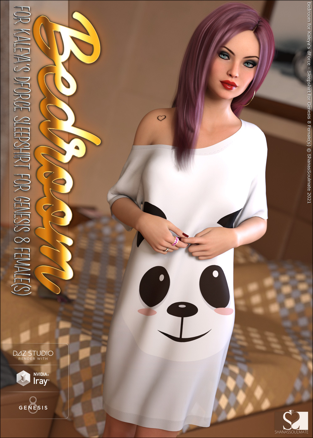 Bedroom for dForce - Sleepshirt for Genesis 8 Female(s) by N/A