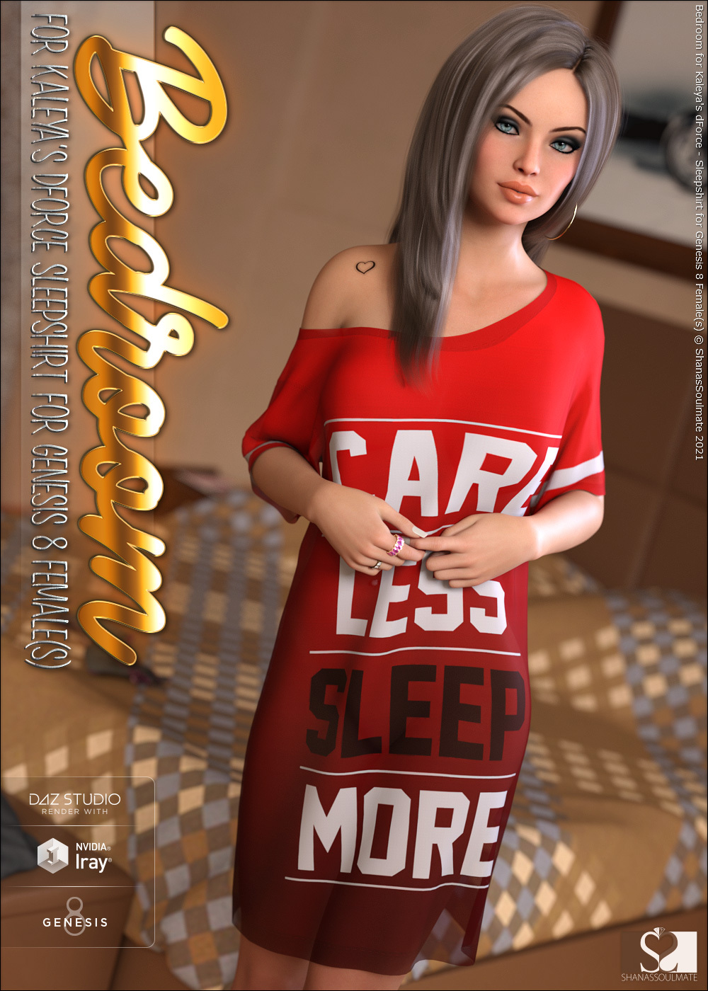 Bedroom for dForce - Sleepshirt for Genesis 8 Female(s) by N/A